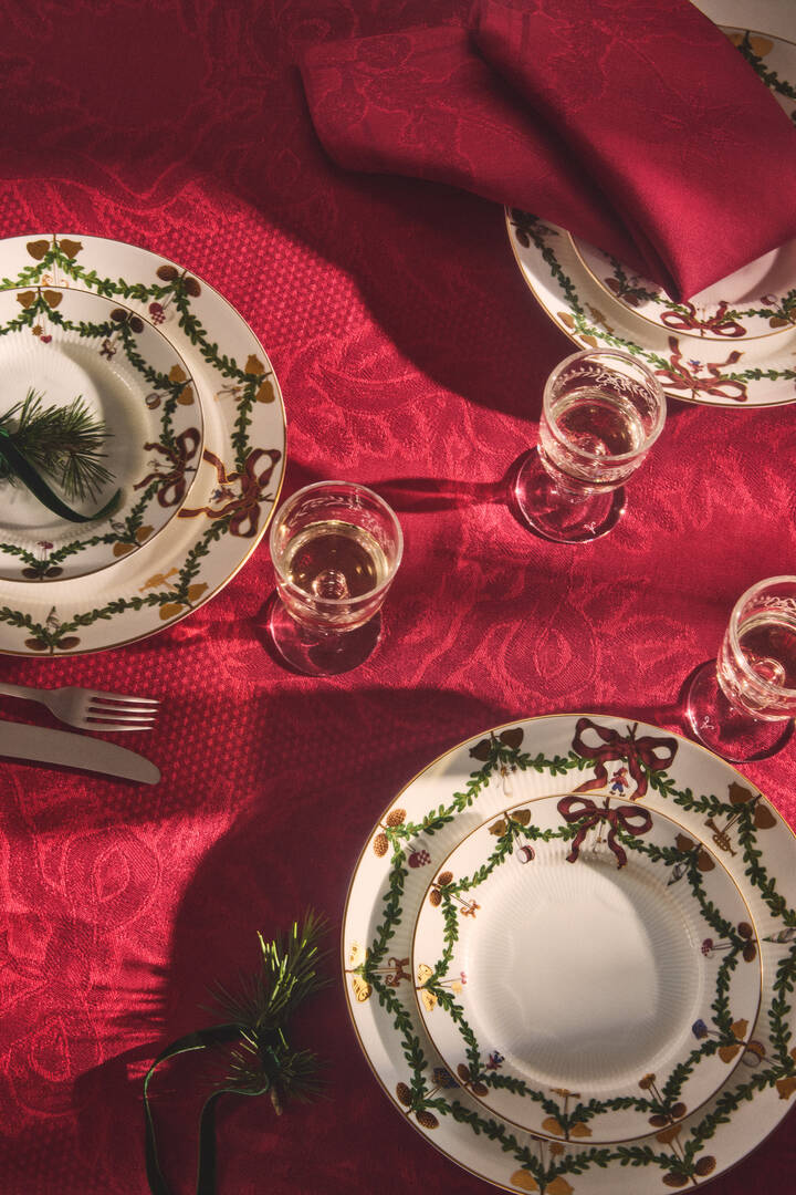 Stjerne Riflet Jul dug - rød